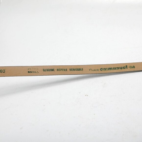 Vintage Couture Emmanuel Leather Snakeskin Skinny Belt 80s Grey Gold - Picture 5 of 10